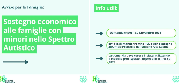 Sostegno economico per le famiglie con minori nello spettro autistico